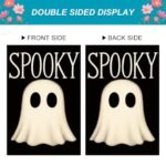 BlissYard Spooky Ghost Halloween House Flag 28 x 40 Inch Double Sided Decorative Fall Holiday Garden Flags Banner for Outdoor Porch Yard Decor Seasonal House Flags and Home Decorative Display - Image 6