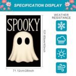 BlissYard Spooky Ghost Halloween House Flag 28 x 40 Inch Double Sided Decorative Fall Holiday Garden Flags Banner for Outdoor Porch Yard Decor Seasonal House Flags and Home Decorative Display - Image 7