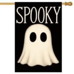 BlissYard Spooky Ghost Halloween House Flag 28 x 40 Inch Double Sided Decorative Fall Holiday Garden Flags Banner for Outdoor Porch Yard Decor Seasonal House Flags and Home Decorative Display