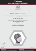 FFP3 Face Mask Pk 1 - Disposable Fold Flat Respirator EN149 CE Certified – Advanced 3 Layer Filtering of Particles, Vapours and Fumes - Exhalation Valve, Elasticated Ear Loops and Pliable Nose Bridge - Image 2