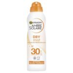 Garnier Ambre Solaire SPF 30 Dry Mist Sun Protection Spray, Water Resistant, Ultra-Light and Non-Greasy, No White Cast, For All Skin Types, 200 ml