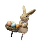 Easters Rabbits And Eggs Garden Stake PVC Waterproof Festive Outdoor Decoration Yard Ornament For Seasonal Celebration PVC Garden Stake - Image 7