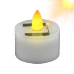 Hugsweet Solar Candles Outdoor Waterproof - Reusable LED Candle Flameless Flicker - Fake Candles for Outdoor Use, Waterproof Dusk to Dawn Lighting Sensor for Party Home Decorations - Image 3