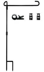 Garden Flag Stand-Holder-Pole with Flag Stopper and Clip Waterproof Powder-Coated Paint for House Flags,Decorative Yard Seasonal Flags