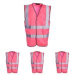 Blackrock Pink Enhanced Visibility Vest, Hi-Vis, High Visibility Vest, Safety, Reflective, Hi Vis PPE, Security, Workwear, Mens Womens - Size Medium