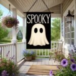 BlissYard Spooky Ghost Halloween House Flag 28 x 40 Inch Double Sided Decorative Fall Holiday Garden Flags Banner for Outdoor Porch Yard Decor Seasonal House Flags and Home Decorative Display - Image 2
