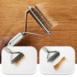 Professional Pet Grooming Comb With Ergonomic Handle For Long Haired Dog Cats Detangling Knots Grooming Accessories Detangling Tool - Image 3