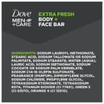 DOVE MEN + CARE 3 in 1 Bar Cleanser for Body, Face, and Shaving Extra Fresh Body and Facial Cleanser More Moisturizing Than Bar Soap to Clean and Hydrate Skin 3.75 Ounce (Pack of 8) - Image 2