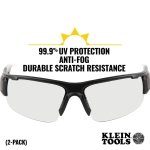 Klein Tools 60172 Safety Glasses, Professional PPE Protective Eyewear with Semi Frame, Scratch Resistant, Anti-Fog, Clear Wide Lens, 2-Pack - Image 8