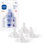 MAM Teats Size 3 | 4 Pack | Fast Flow | Suitable from 4+ Months | Fits All MAM Bottles | Made from SkinSoft Silicone | Baby Accessories
