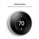Google Nest Programmable Smart Learning Thermostat for Home, Compatible with Alexa (Polished Steel) - Image 9