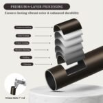 Oneach Brown Curtain Rods for Windows 28 to 48 Inch, 1 Inch Pole Adjustable Length Heavy Duty Metal Curtain Rod Set, for Outdoor Bedroom Kitchen Living Room (16 to 60 Inch) - Image 6