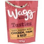 Wagg Tasties Tasty Chunks Chicken, Ham & Beef Dog Treats 125g (Pack of 7) - Oven Baked