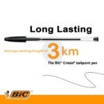 BIC Cristal Original Smudge Free Ballpoint Pens, Ideal for School, Black, Medium Point (1.0mm), Pack of 50 - Image 10