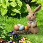 Easters Rabbits And Eggs Garden Stake PVC Waterproof Festive Outdoor Decoration Yard Ornament For Seasonal Celebration PVC Garden Stake - Image 5