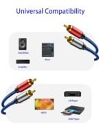 NC XQIN RCA Cables 3 M, RCA Cable RCA Audio Cable [Hi-Fi Sound,Dual Shielded] 2RCA Male to 2RCA Male Stereo Audio Cable for Home Theater, HDTV, Amplifiers, Hi-Fi Systems, Car Audio - Image 2