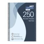 Office Zone 250 Ruled Pages Notebook | Premium 90gsm Quality Paper | Micro-Perforated Tear-Out Sheets to A4 Size | Drilled Holes for Filing | Integrated Ruler Scale on Front Cover