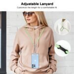 MoKo Adjustable Cell Phone Lanyard, Premium 8mm Thick Rope Mobile Phone Strap for iPhone, Samsung and More | Neck Strap×1, Wrist Strap×1, Lanyard Patch×2, Licht Green - Image 6