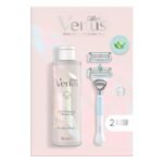 Gillette Venus For Pubic Hair & Skin Women's Razor, 2 Blade Refills and 2in1 Shave Gel and Cleanser 190ml