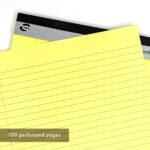 Pukka Pad, Executive Refill A4 Legal Pad – Pack of 5 Tape Head-Bound Notepads with 100 Perforated Pages of 60GSM Paper – Feint Ruled with Margin and 8mm Lines – 29.7 x 21cm, Yellow - Image 2
