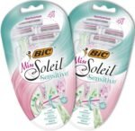 BIC Miss Soleil Sensitive Women's Razors, Bundle of 2 Packs of 4