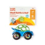 Bright Starts Oball Rattle & Roll Sports Race Car Toy Push and Go Vehicle, Easy Grasp, Ages 3 Months +, Blue - Image 3