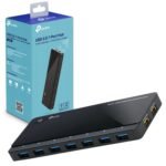 TP-Link UH720 USB Hub, 7-Port Docking Station with Extra 2x 2.4A Ultra Fast Charging Ports, 10x Data Transfer Speed up to 5Gbps, 1m USB3.0 Cable, Compatible with Windows, Mac OS X and Linux systems