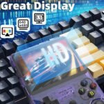 R36S Retro Handheld Video Game Console, 3.5Inch IPS Screen Video Player 64g TF Card 10,000+ Games Retro Handheld Game Console, With Open Source Linux System (Dark Blue) - Image 3