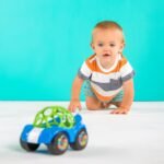 Bright Starts Oball Rattle & Roll Sports Race Car Toy Push and Go Vehicle, Easy Grasp, Ages 3 Months +, Blue - Image 4