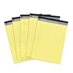 Pukka Pad, Executive Refill A4 Legal Pad – Pack of 5 Tape Head-Bound Notepads with 100 Perforated Pages of 60GSM Paper – Feint Ruled with Margin and 8mm Lines – 29.7 x 21cm, Yellow