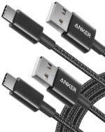 Anker USB C Charger Cable, 331 Type C Charger Cable Fast Charging USB C to USB 2.0 Double Braided Nylon Cable for Samsung Galaxy S21, S22, HTC 10, Sony XZ, LG V20 G5 G6, Xiaomi 5 (6 ft / 2 m, 2 Pack)