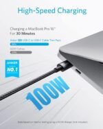 Anker 333 USB C to USB C Charger Cable (6ft 100W, 2-Pack), USB 2.0 Type C Charging Cable Fast Charge for MacBook Pro 2020, iPad Pro 2020, iPad Air 4, Samsung Galaxy S21, Pixel, Switch, LG, and More - Image 7