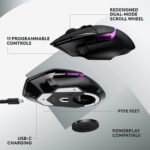 Logitech G G502 X PLUS LIGHTSPEED Wireless RGB Gaming Mouse - Optical mouse with LIGHTFORCE hybrid switches, LIGHTSYNC RGB, HERO 25K gaming sensor, compatible with PC - macOS/Windows - Black - Image 4