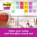 Post-it Super Sticky Notes, Double The Sticking Power, 6 Pads, 540 Sheets, 76 mm x 76 mm, Yellow, Blue, Green, Pink, Orange Colors - Self-Sticking Notes for Walls, Monitors and Fridge - Image 5