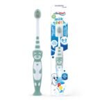 Aquafresh Milk Teeth Baby Toothbrush, Specially Designed for Children aged 0-2 by Dental Experts, Toddler Toothbrush in Plastic-free Packaging, Extra Soft Bristles - Assorted (Random) Color