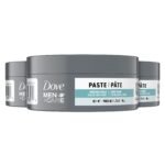 DOVE MEN + CARE Styling Aid 3 count Sculpting Hair Paste Hair Product for a Medium Hold Hair Styling for a Textured Look With A Matte Finish 1.75 oz