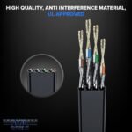 Maximm Cat7 Flat Ethernet Cable - 3 Ft. - Black - 2 Pack - RJ45 Gold-plated Connectors. 600 MHz, For Computers Network Components - Includes Cable Ties, Labels and Clips - Image 5