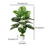 AIVORIUY Artificial Plant in Pots Fake Plants Indoor Outdoor, Faux Potted Tree Tropical Palm Floor Plants for Home Office Living Room Bedroom Decor Housewarming Gift (75cm Large Green Monstera) - Image 7