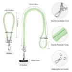 MoKo Adjustable Cell Phone Lanyard, Premium 8mm Thick Rope Mobile Phone Strap for iPhone, Samsung and More | Neck Strap×1, Wrist Strap×1, Lanyard Patch×2, Licht Green - Image 7