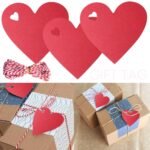 100Pcs Gift Tag Paper, 6x6 cm Red Heart Shaped Paper Tags, Heart Shaped Paper with 10 Metres of Red and White Rope for Valentine's Day, Mother's Day, Wedding, Thanksgiving, Birthday - Image 4