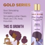Pantene Gold Series New Lengths Root Stimulating Shampoo with Apricot Oil & Green Tea, for Natural, Textured, Curly, and Coily Hair, Sulfate-Free, Paraben Free, 8.5 Fl Oz - Image 2