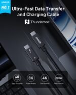 Anker Prime Thunderbolt 4 Cable, 3.3 ft USB C to USB C Cable, 240W Charging, 40Gbps Data Transfer, Supports 8K/4K Displays, For iPhone 16 Series, MacBook Air, iPad, Samsung (Thunderbolt 4-Certified) - Image 7