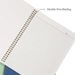 Quanerba A4 Wirebound Notebook 3 Pack Spiral Lined Paper, Exercise Campus notebook-120 Pages/60 Sheets 8.5 x 11 Inches (21 x 28 cm), White Blue Green - Image 6