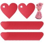 100Pcs Gift Tag Paper, 6x6 cm Red Heart Shaped Paper Tags, Heart Shaped Paper with 10 Metres of Red and White Rope for Valentine's Day, Mother's Day, Wedding, Thanksgiving, Birthday - Image 6