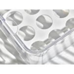 iDesign 18, Stackable BPA- Plastic Eggs, Portable Storage Box for Fridge or Kitchen Cupboard (Non Dishwasher safe), Clear/White, 32.3 cm x 16.1 cm x 9.9 cm - Image 3