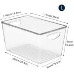 8 Pack Clear Storage Bins with Lids Stackable, Large Plastic Storage Bins with Handle for Pantry Organization and Storage, Perfect Containers for Fridge Organizer, Freezer, Kitchen, Cabinets, Bathroom - Image 5