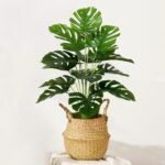 AIVORIUY Artificial Plant in Pots Fake Plants Indoor Outdoor, Faux Potted Tree Tropical Palm Floor Plants for Home Office Living Room Bedroom Decor Housewarming Gift (75cm Large Green Monstera) - Image 2