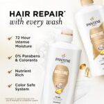 Pantene Shampoo & Conditioner Set, Daily Moisture Renewal - Pro-V Nutrients for Dry, Color-Treated, Straight to Curly Hair, 72-Hour Hydration & Softness, 52.8 Oz Total + Miracle Rescue Shot (0.5 Oz) - Image 13