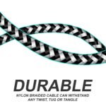 iSOUL Lightning iPhone Charger Cable, 1 Meter 3.3ft Braided USB Cord for iPhone 14 13 12 11 Pro XS Max XR X 10 8 7 6s Plus, iPad Air Pro Mini, iPod Ultra Fast Sync & Charging - Image 6