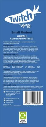 Wagg Twitch Small Rodent Food 1kg (Pack of 9) - Complementary Feed Muesli - Image 2